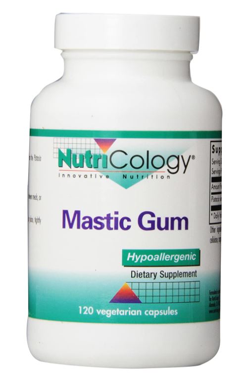 NutriCology Mastic Gum - Authentic Chios Mastiha - GI Health, Metabolism - 120 Vegetarian Capsules